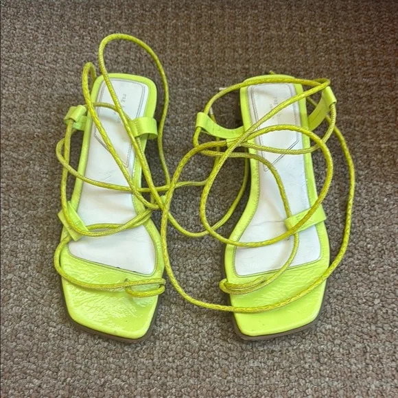 rag & bone Neon Yellow Strappy Sandals - Picture 1 of 3
